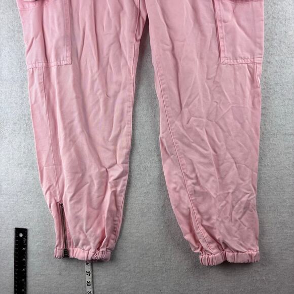 Guess Bowie Cargo Chino Jogger Pant Women 29 Pink Pockets Zipper Leg Tencel Soft - Picture 4 of 16